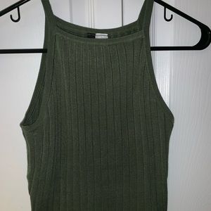 Divided Green Halter Top